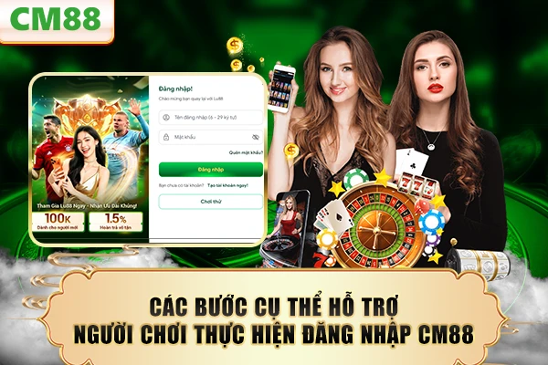 Các bước cụ thể hỗ trợ người chơi thực hiện đăng nhập CM88